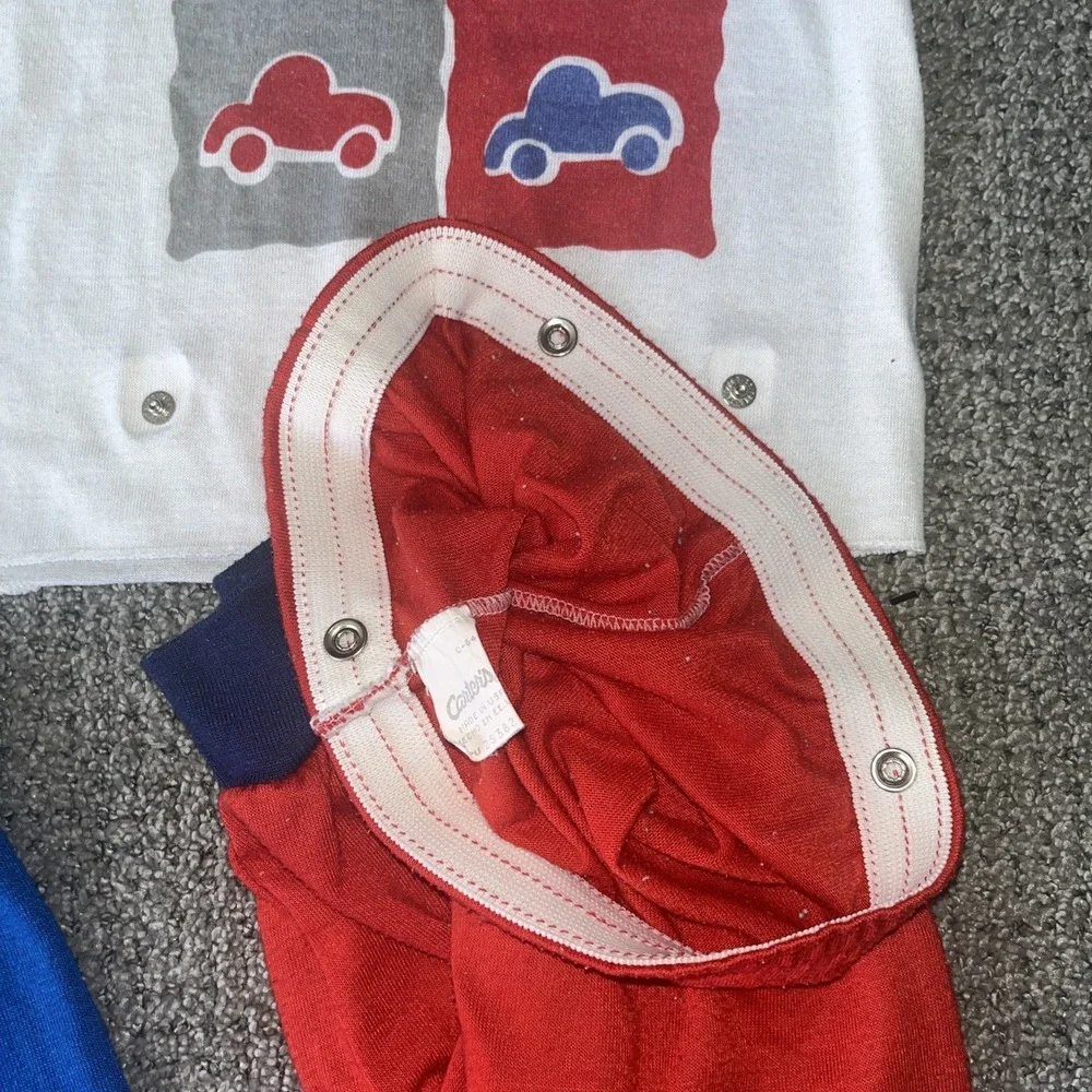 Vintage 1980's Carters 4T Pajama‎ Set Lot. Snap Bottoms And Tops. Pj's.